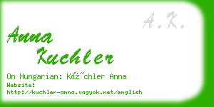 anna kuchler business card